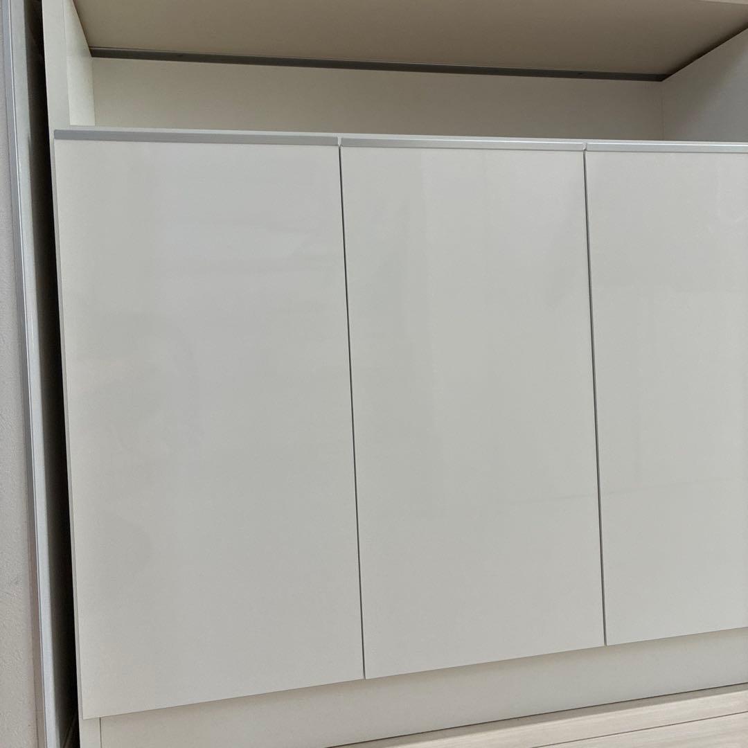 美品　日本製　オガモク　カウンター下収納　引き出し収納　スリム　ホワイト①