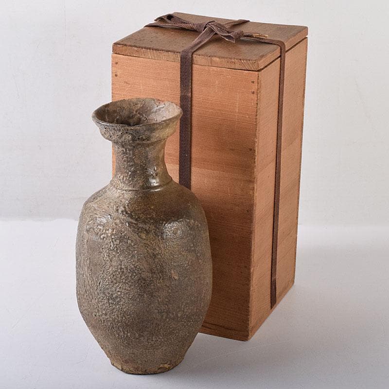 朝鮮美術　李朝　高麗青磁　碗口瓶　時代箱付　V　R8416B