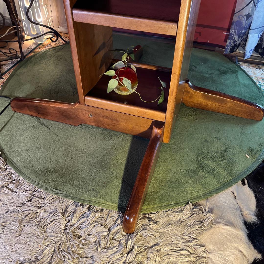 Sale ヴィンテージ オーク　８角　収納付き　ラウンドテーブル