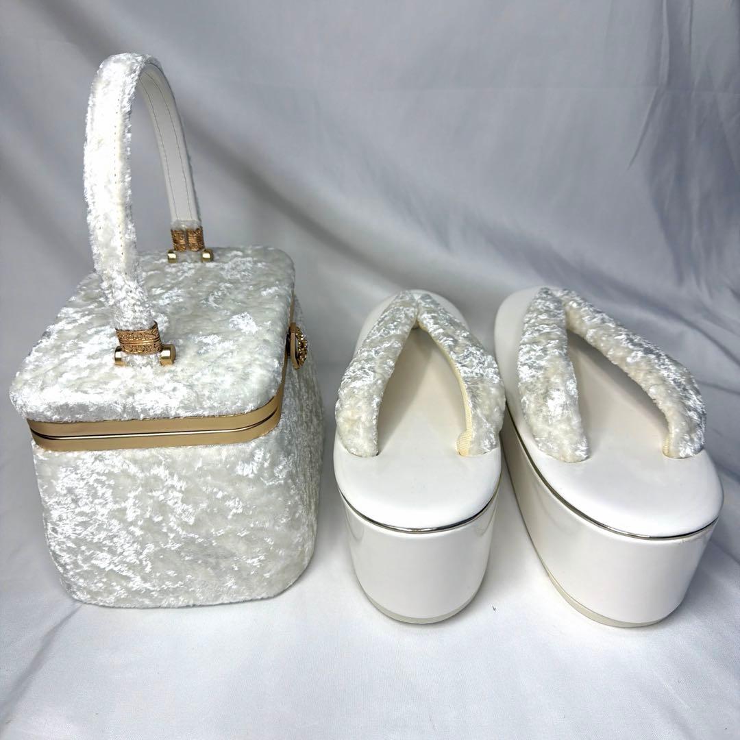 新品　2026年新作　白　草履　バッグ　セット　振袖用　フリーサイズ　ホワイト