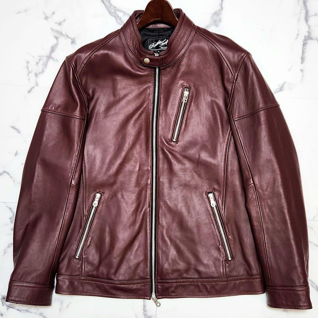 極美品 ラトルトラップ シングルライダース レザージャケット 羊革 ボルドー