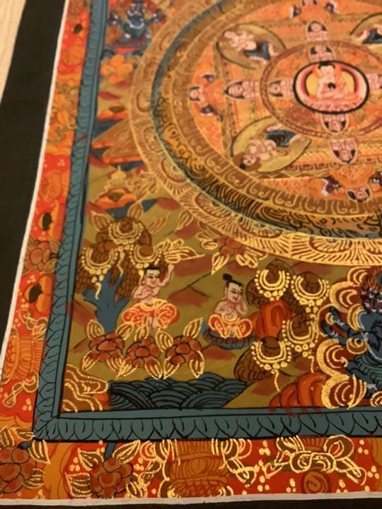 《 チベット密教　新品 》 タンカ　マンダラ　手描き　ブッダ　釈迦　y12