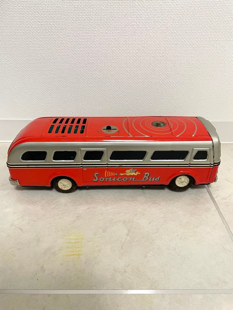 超激レア マスダヤ ブリキ ソニコンバス 赤 ブリキ製　昭和レトロ　増田屋
