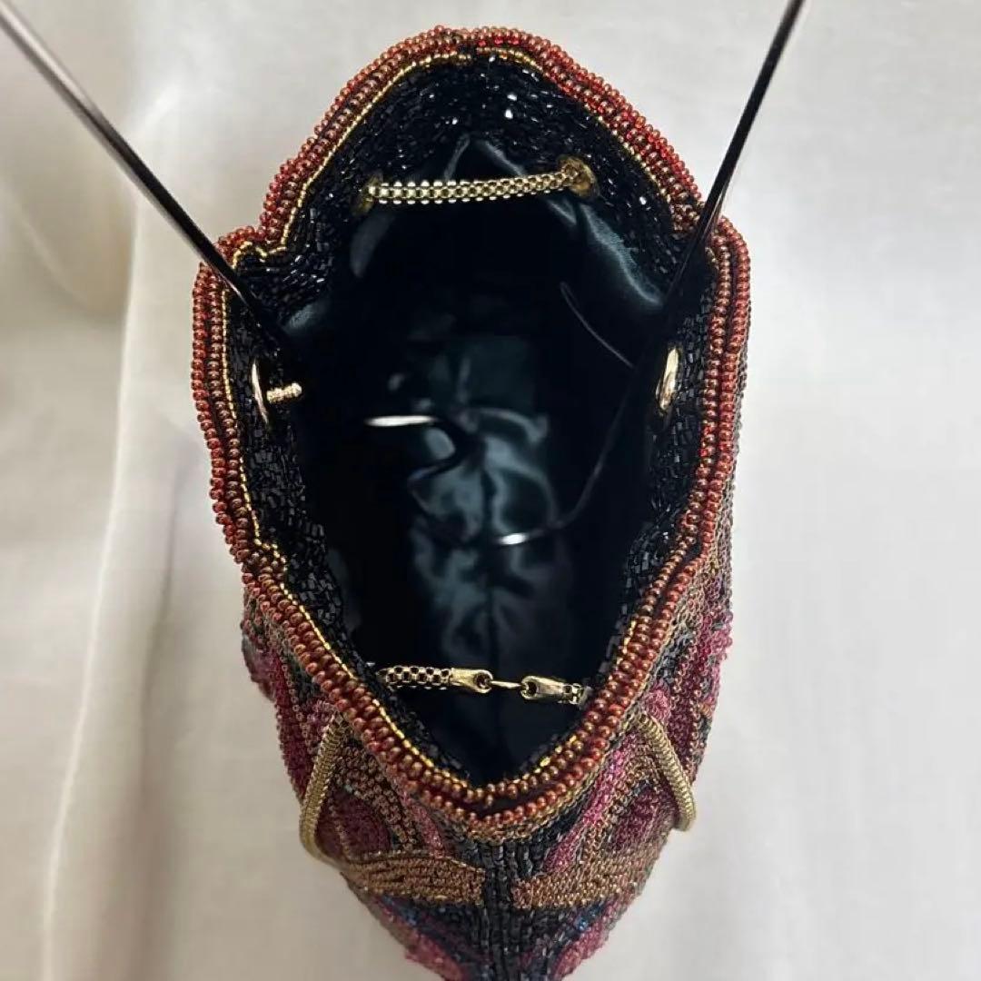 希少 未使用級 皇室御用達 LUMYはしもと ビーズバッグ パーティーバッグ