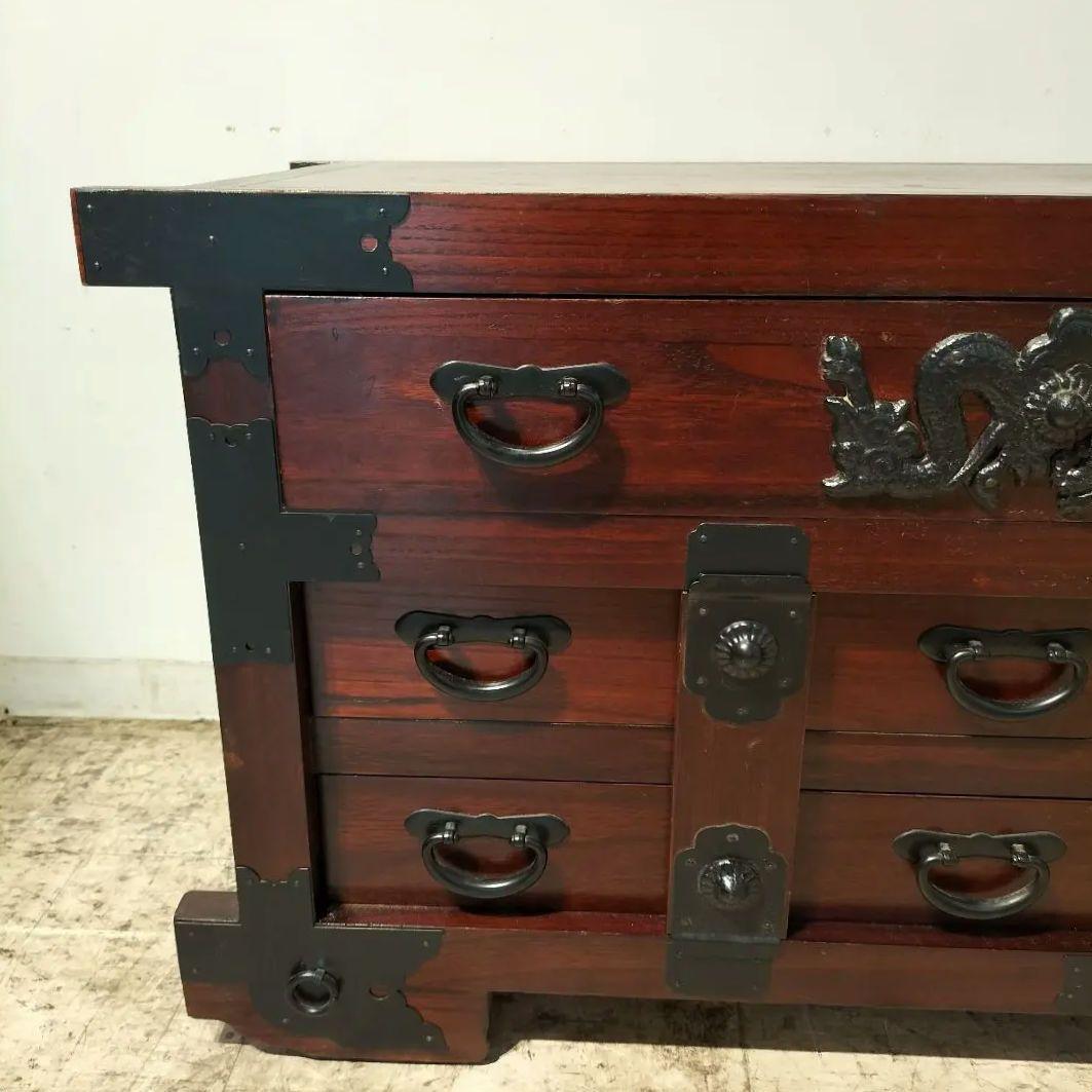 M♦ヒクラジ　伝統的　木製箪笥　時代箪笥　民芸調家具