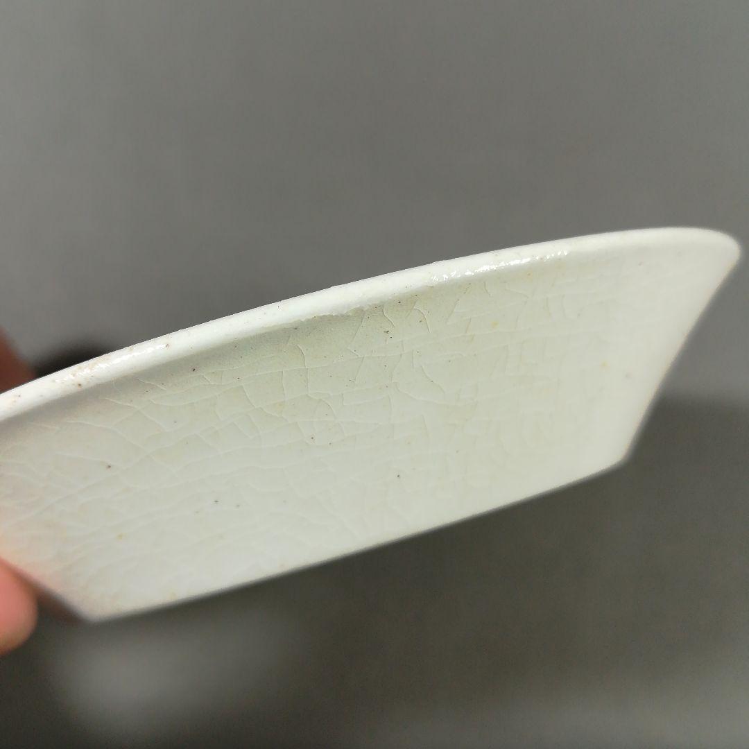 希少　淡路島民平焼　珉平焼　色絵松葉小皿7枚　白交趾