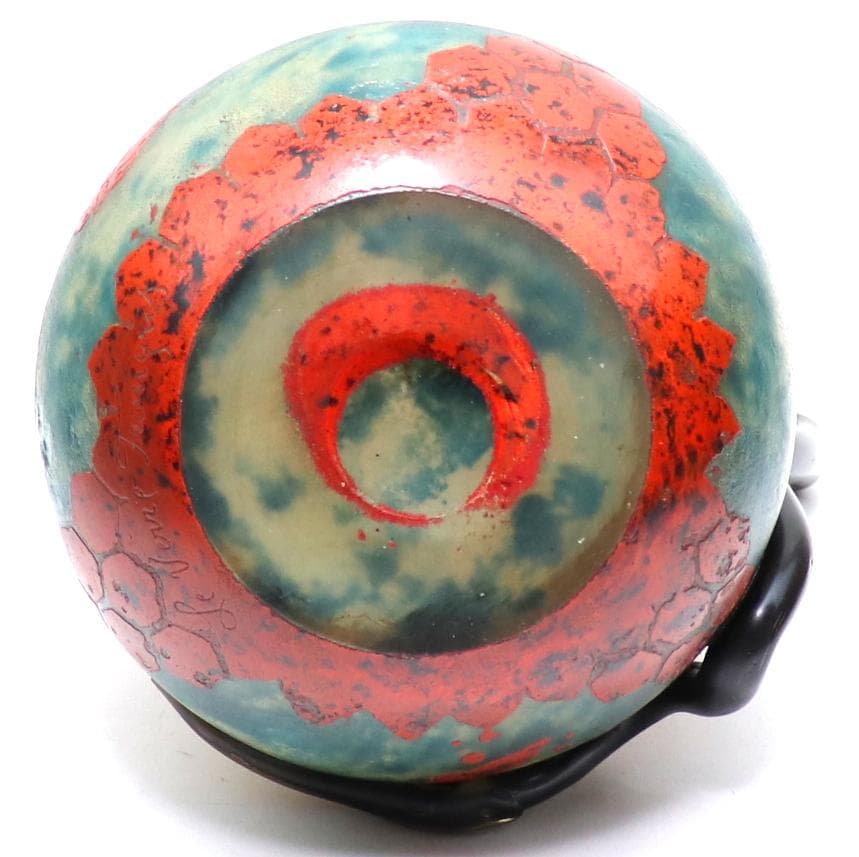 シュナイダー兄弟!! 1920年頃 多層多色被せ蝶文カメオ彫り 大型水差し