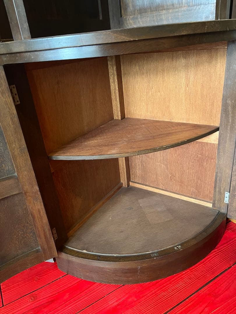 コーナーキャビネット棚アンティークダークブラウンヴィンテージ店舗什器