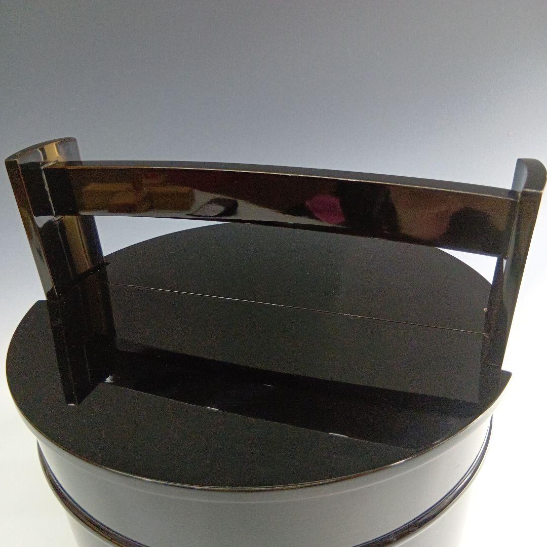 値下げ茶道具　(塗師)茶平一斉造　真塗手桶　　 共箱