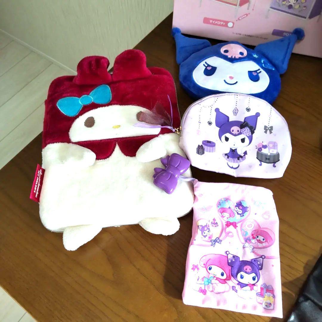 My Melody&KUROMIまとめ売り16点2段BOXバッグポーチミニタンス