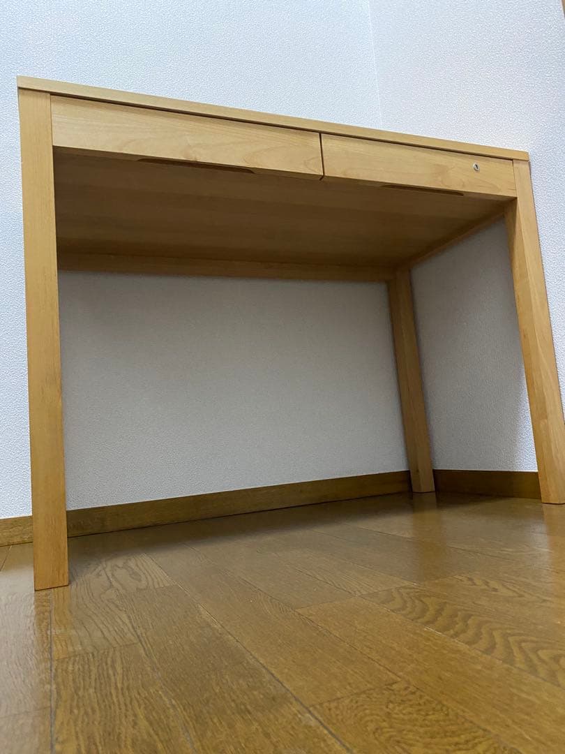 木製シンプルデザインテーブル 引き出し付き