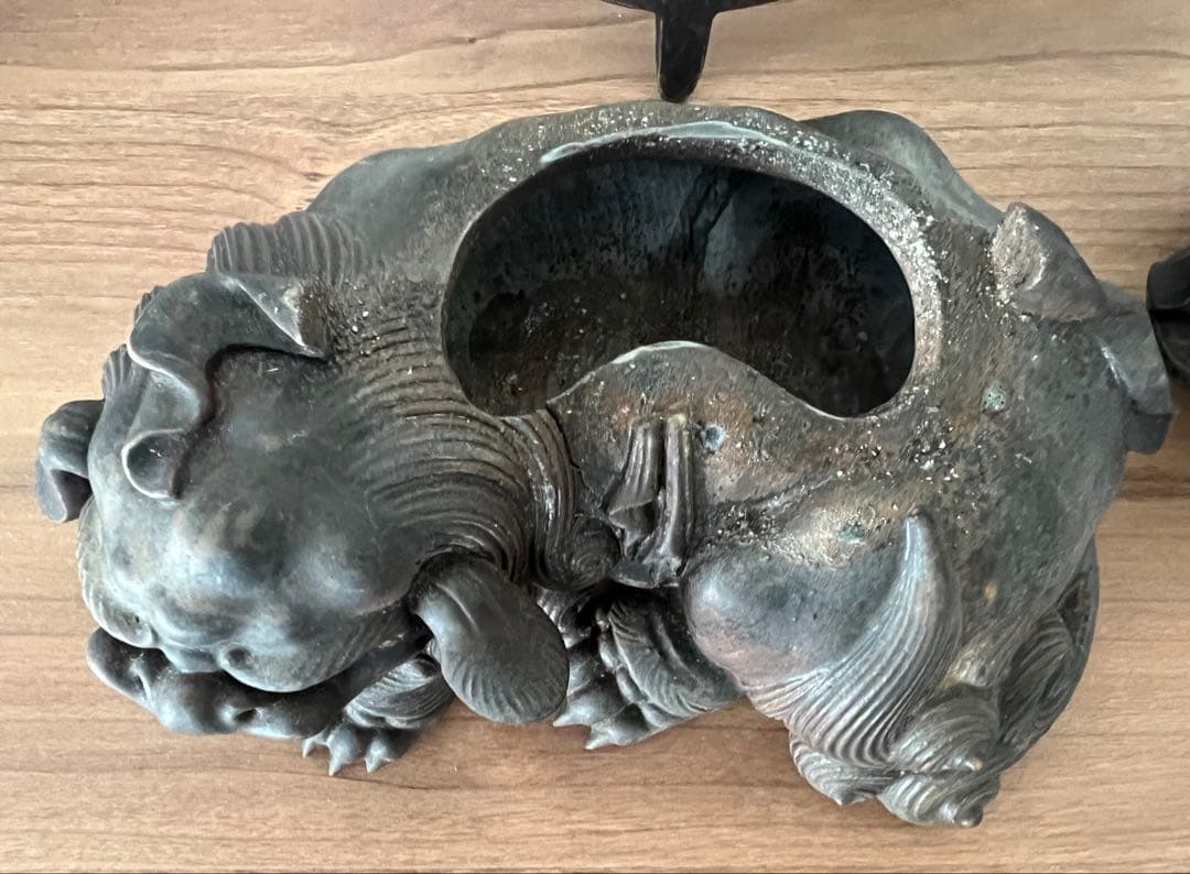 備前焼 文殊菩薩獅子香炉 木村友啓作 古備前写し共箱 アンティーク 美術工芸品