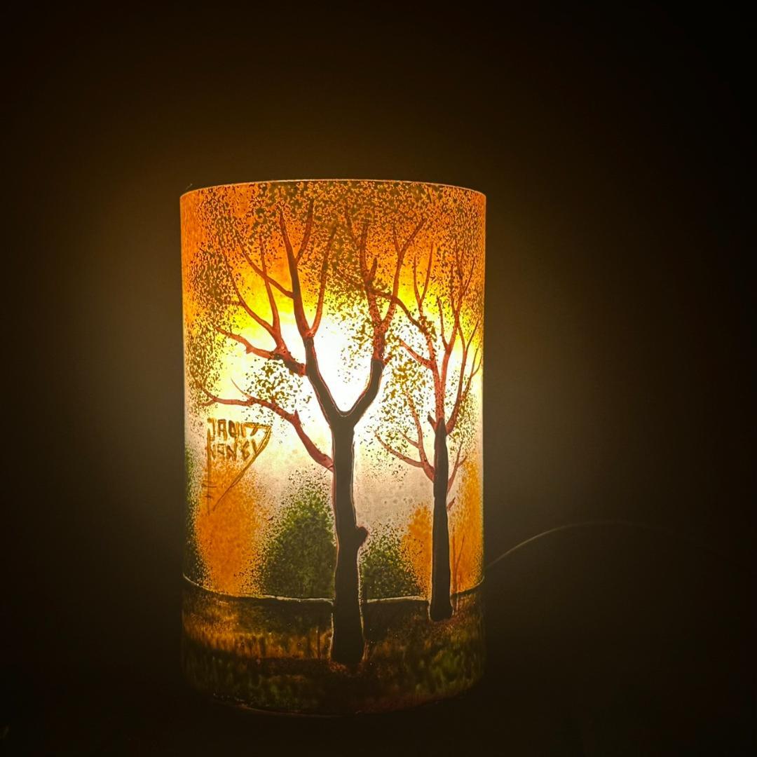 ドームナンシー 筒型　卓上証明　高さ15.5cm 被せガラス　アンテルカレール