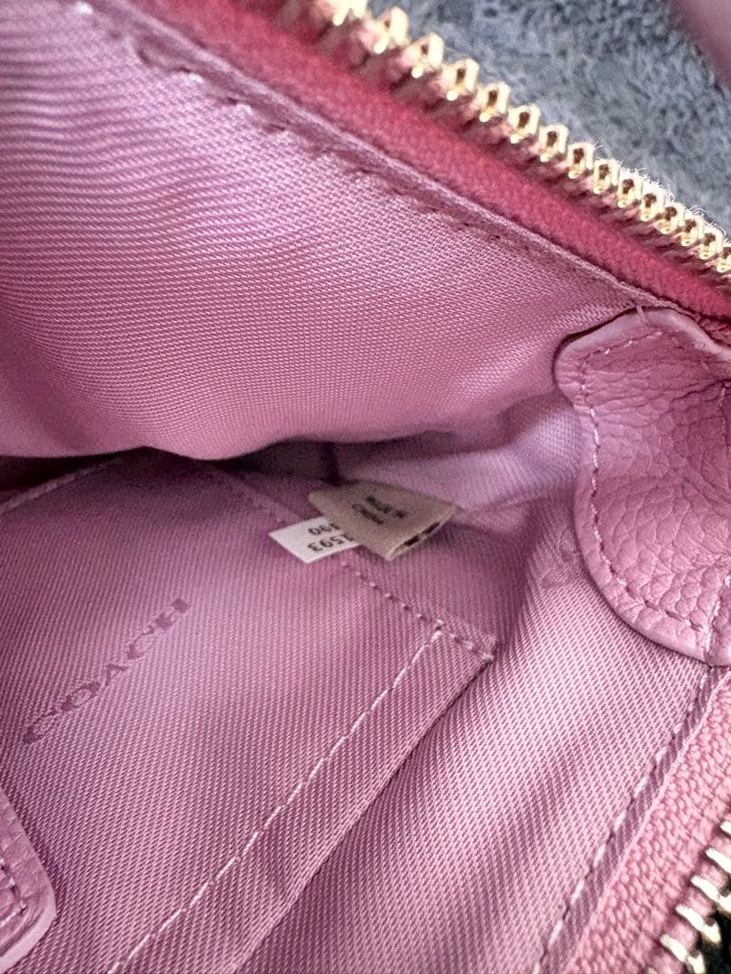 ❤️新品未使用❤️COACHコーチ スモールライダーポシェット ピンクキーホルダー付