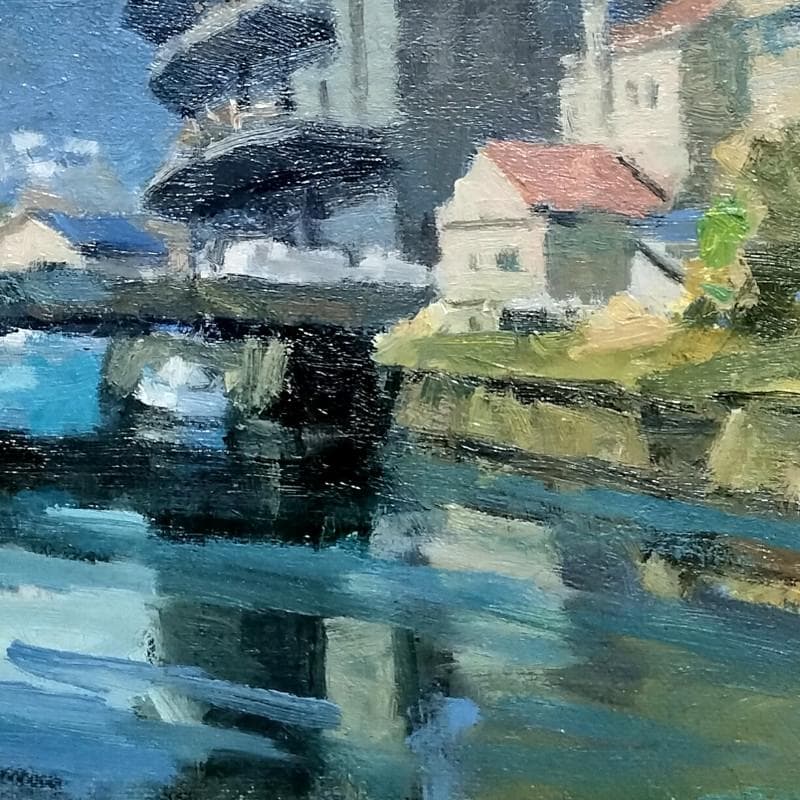 ☆田中 進☆「おたる運河」油絵　F3号　◇財界さっぽろ等表紙絵◇