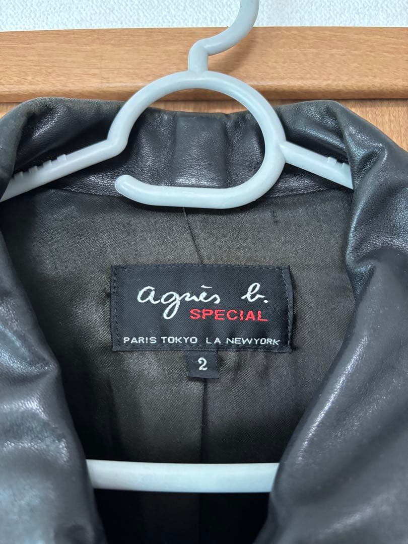 agnes b special シープ レザージャケット フランス製 size2