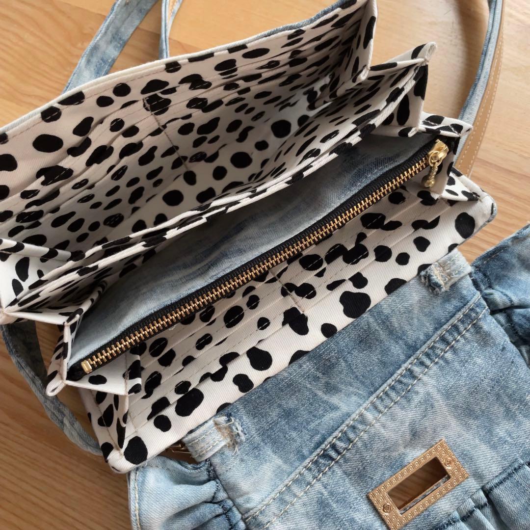 デニム リメイク フリルウォレット ショルダー 2点セット