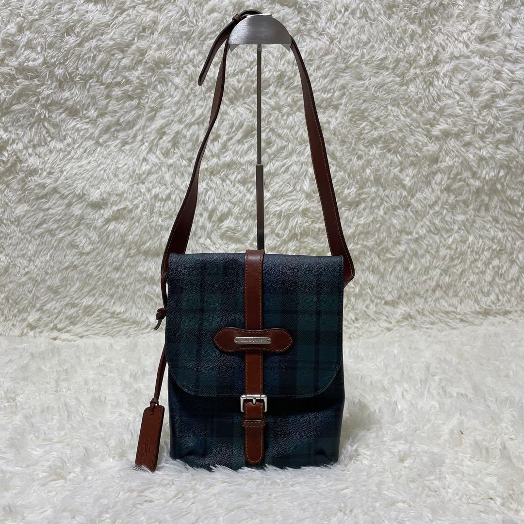 希少　美品　ラルフローレン　ショルダーバッグ　フラップ　チャーム　ワンショルダー