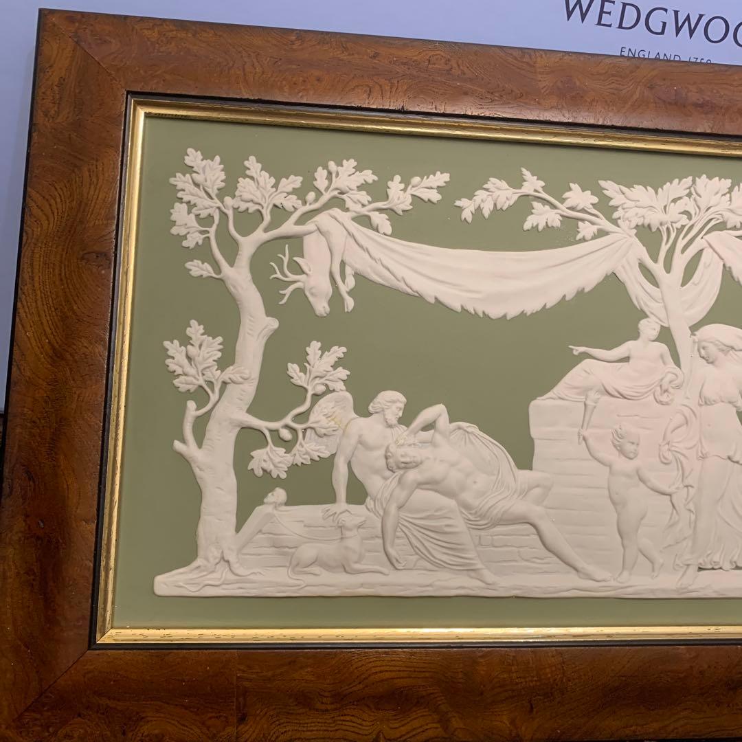 ウェッジウッド プラーク　ジャスパー　陶板　額　ギリシャ神話　セレネ