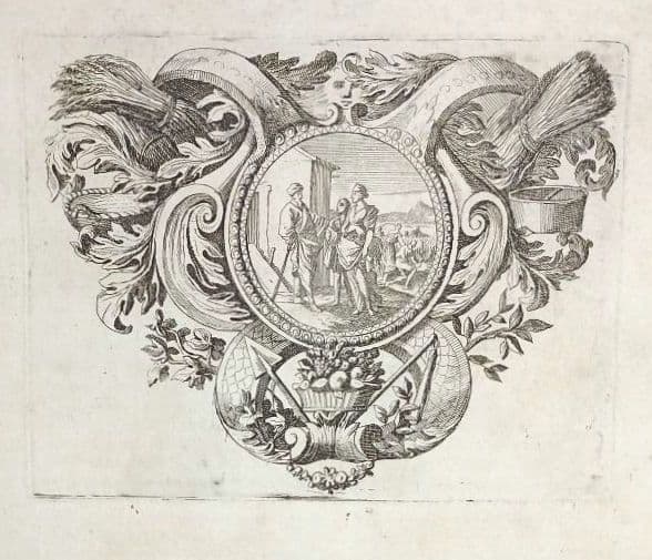 額装品　1729年頃　「聖書　バイブル　零葉」　４作品セット　稀少