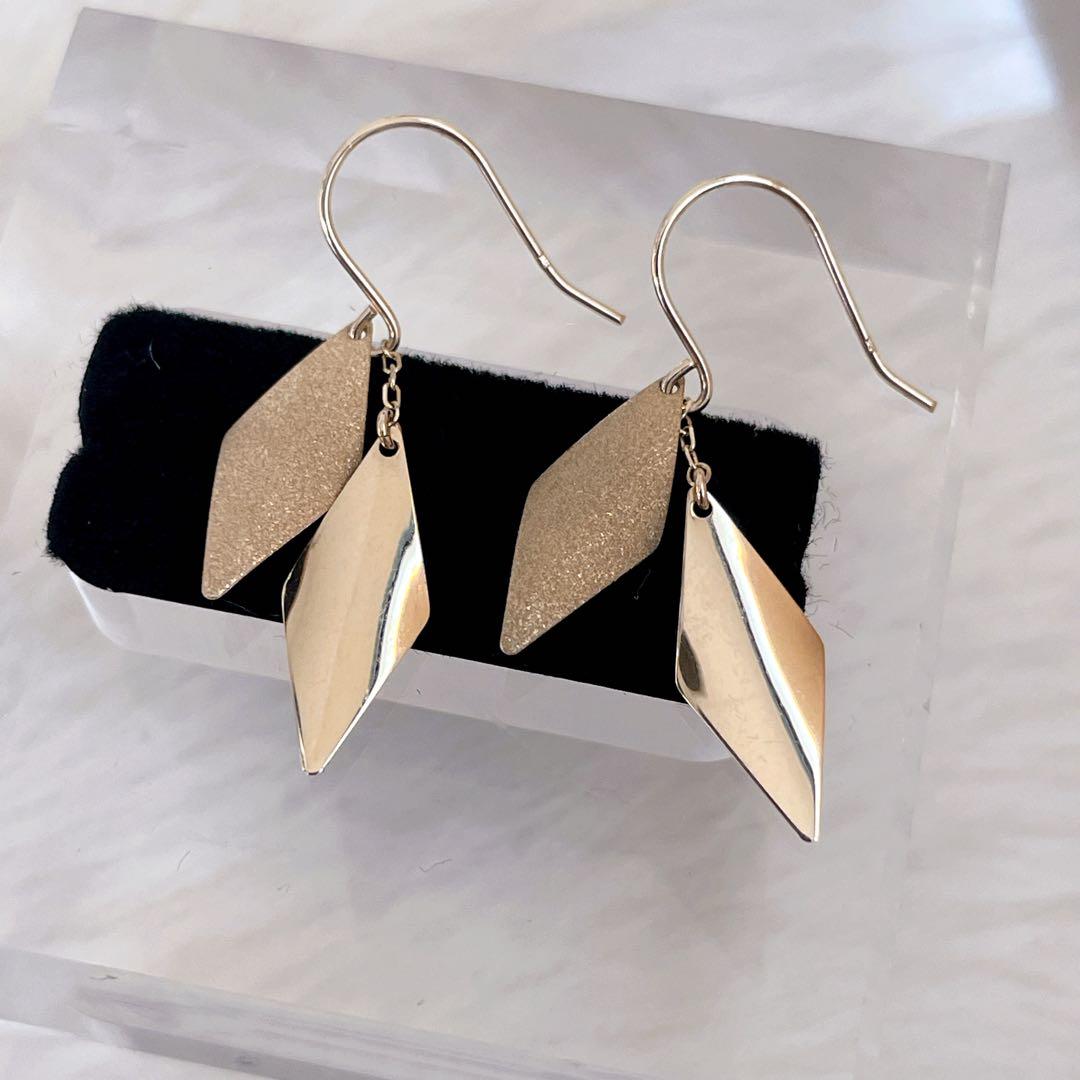 Jewel closet by L&Co. K10 ひし形ピアス k10 ゆれる