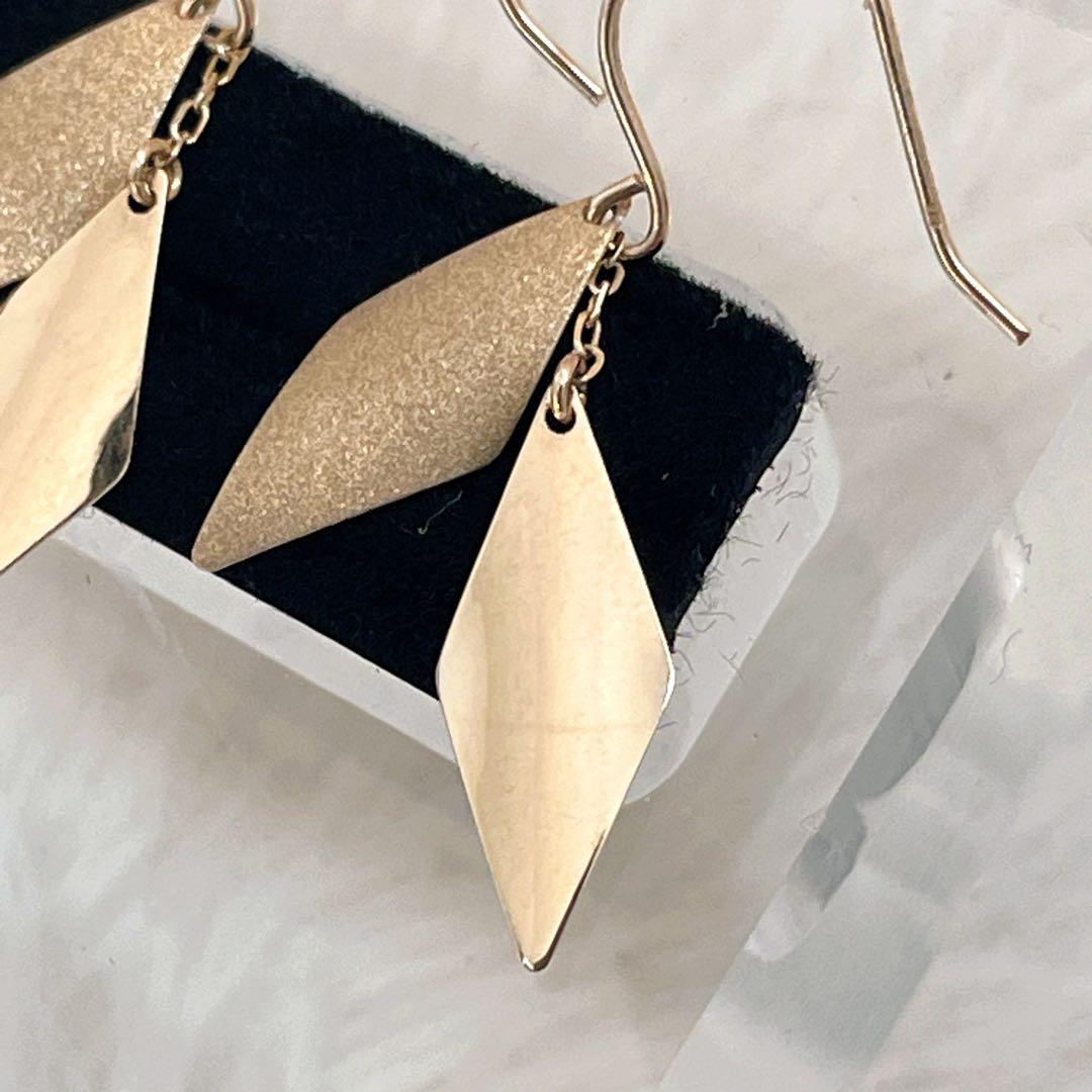 Jewel closet by L&Co. K10 ひし形ピアス k10 ゆれる