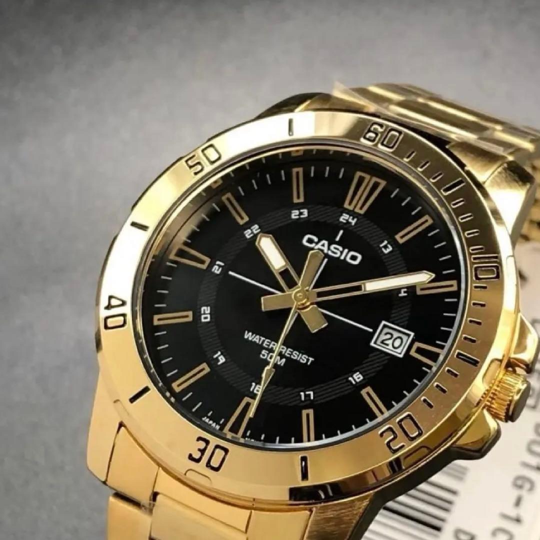 カシオ　アナログ腕時計　新品 海外並行輸入　ゴールドステンレス　国内未発売モデル