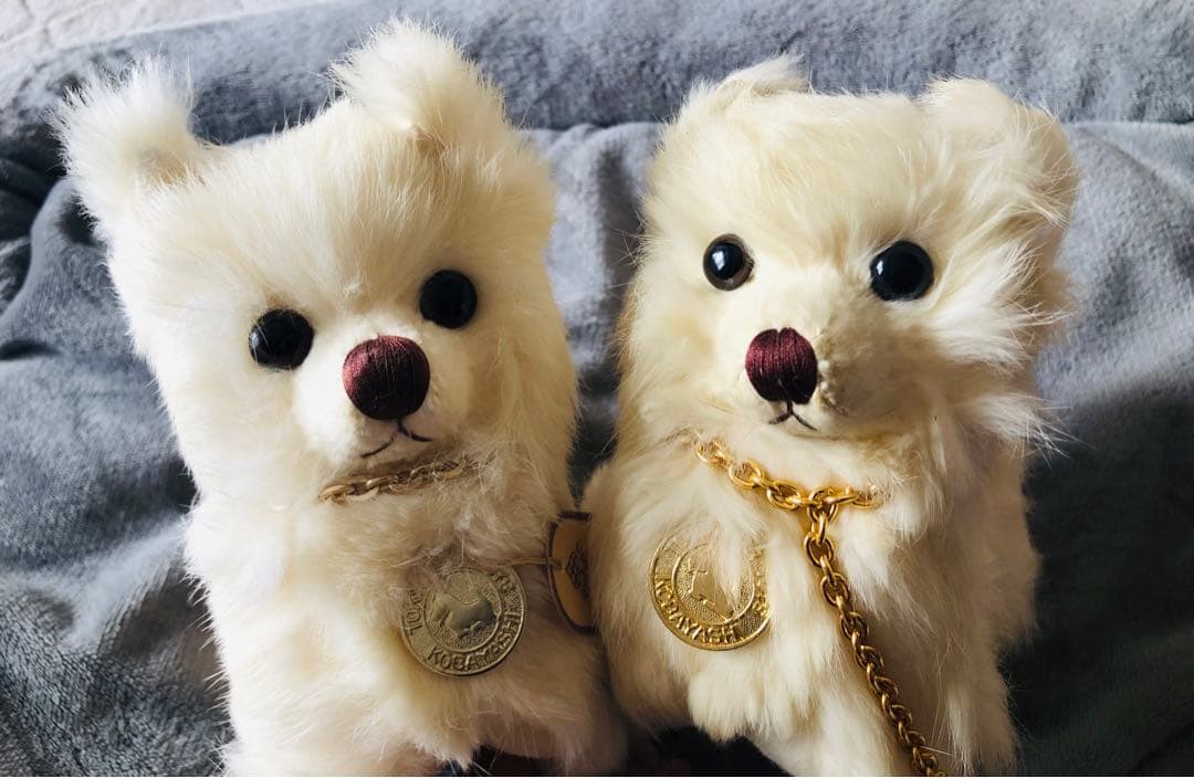 コバヤシぬいぐるみ　犬　ポメラニアン　スピッツ　昭和レトロ　ぬいぐるみ　クリーム