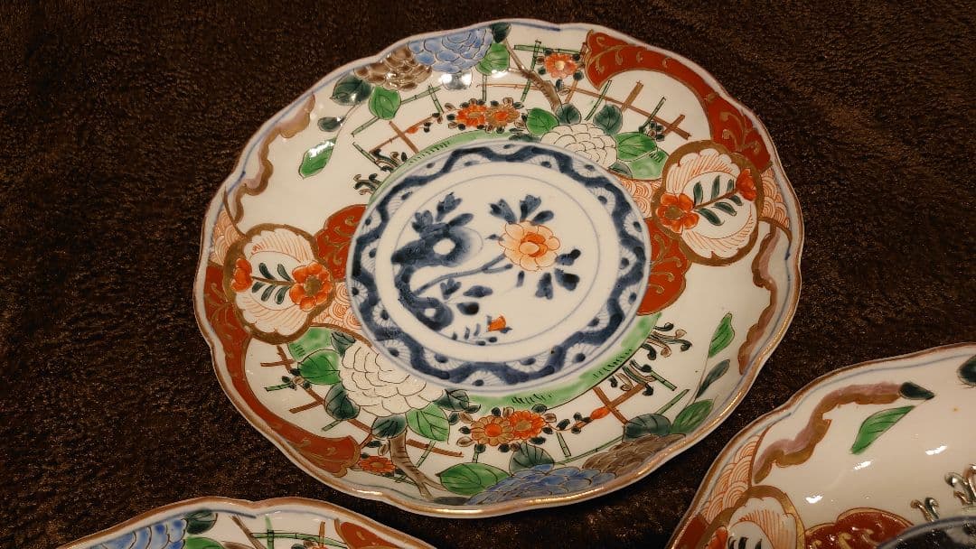 大聖寺伊万里　古伊万里　伊万里　中皿　7寸皿　蔵出し　3客