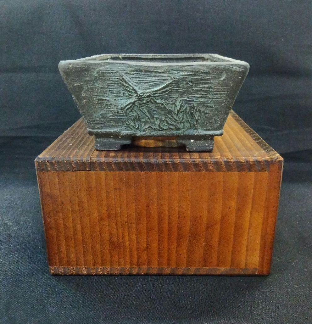 009.【陶翠】春秋/長方樹盆/盆栽鉢/木箱付き