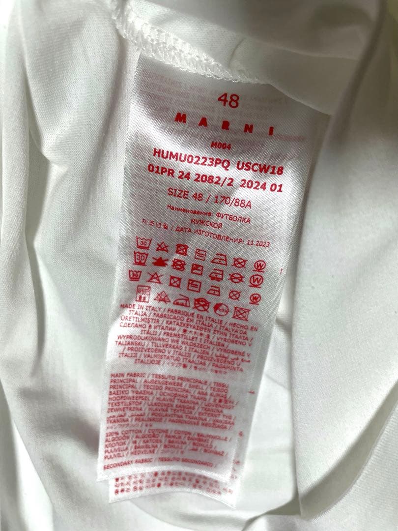 MARNI マルニ 2024年SS春夏新作 半袖プリントTシャツ　ホワイト　花柄