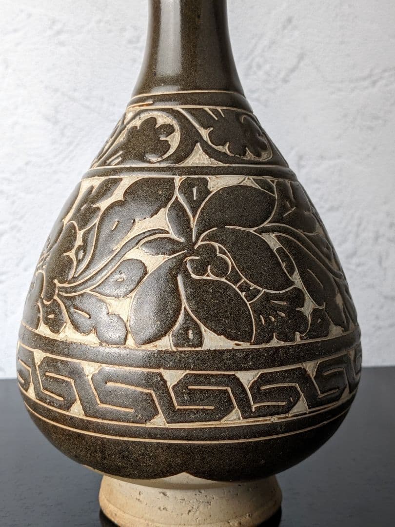 磁州窯　花瓶　13〜14世紀　繭山龍泉堂箱　花入