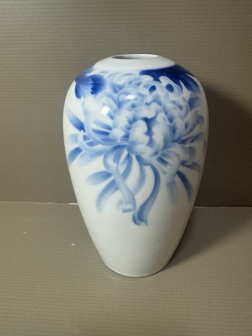 2071 深川製磁　色絵花瓶　時代物