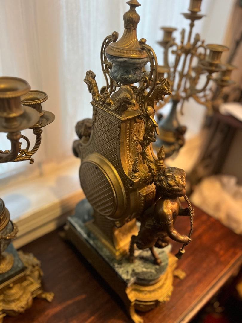 イタリア製 Imperial 置き時計 燭台セット　アンティーク