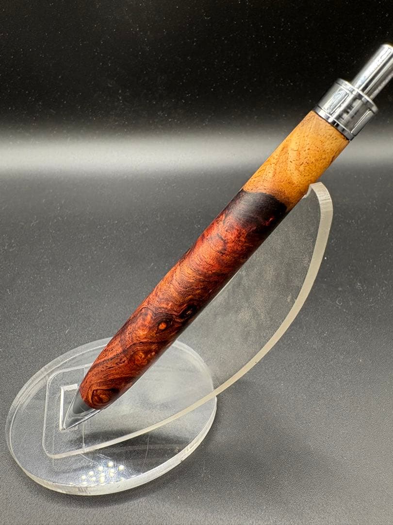 516特上　ホンジュラスローズウッド　瘤杢　木軸シャーペン　ボールペン　ツートン