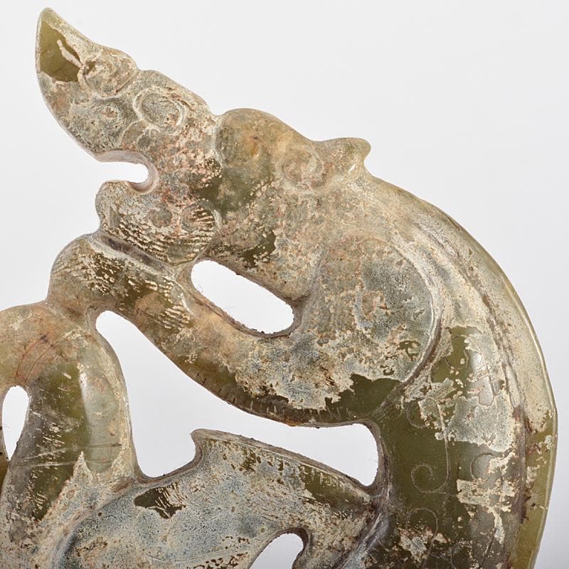 中国　玉石彫刻　神獣　玉器　玉壁　玉飾　玉珮　M　R5509