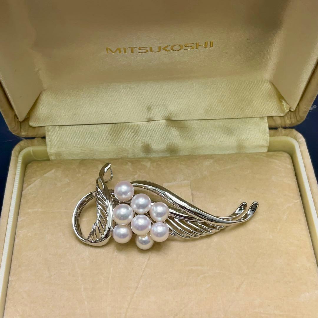 極美品！本真珠 アコヤ真珠 ペンダントトップ＆ブローチ 2way 箱付き