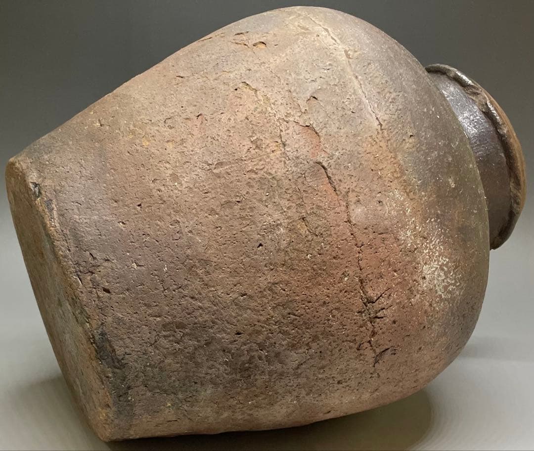 桂又三郎織　古伊賀　銭瓶壺　桃山時代　Z503