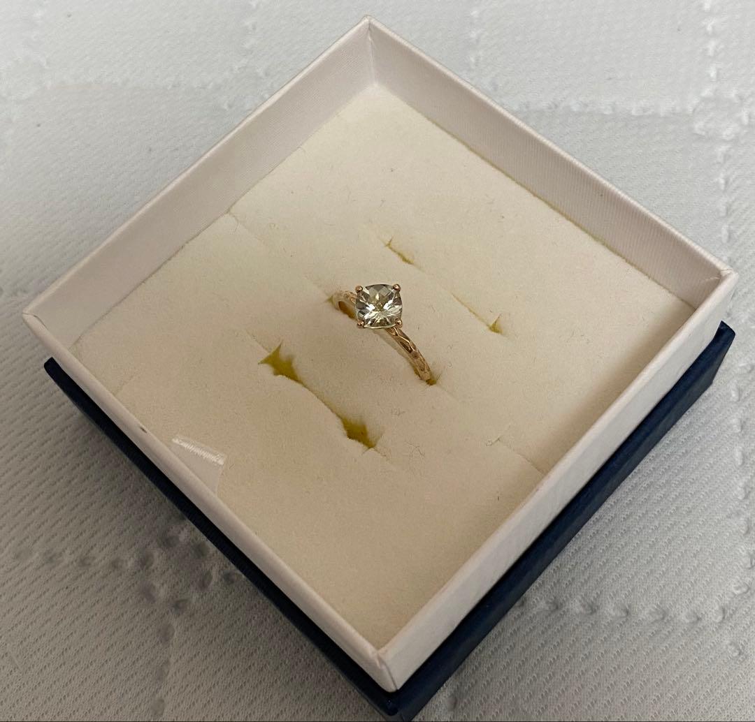 ☆極美品☆ジュエリーツツミ グリーンアメジストリング YG K10 8号