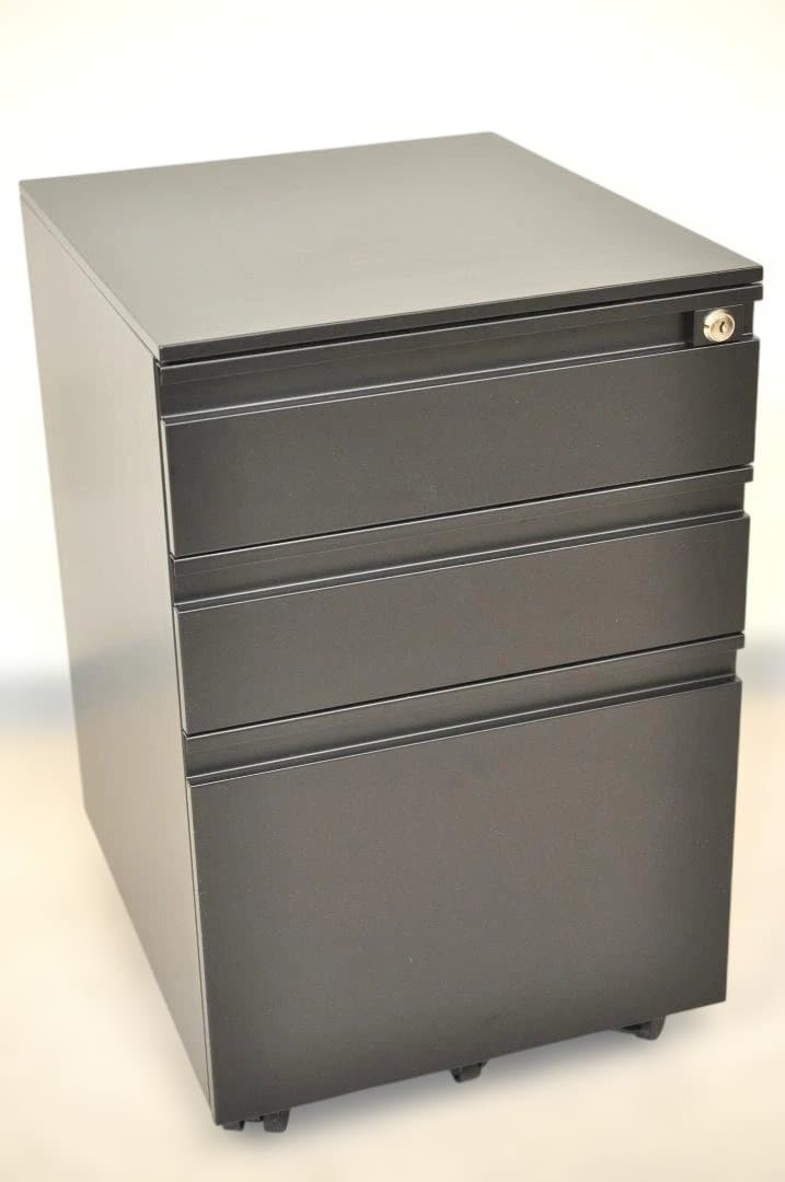 デスクワゴン 3段 シリンダー錠 鍵付き HK187①