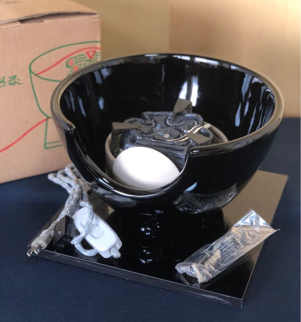 《R》茶道具 野々田式 風炉型電熱器 黒真塗B 元箱　260126く1