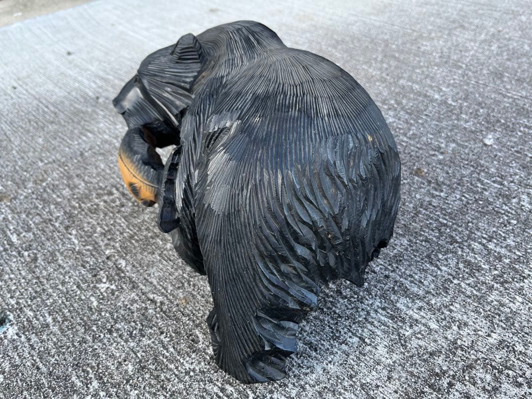 木彫り熊　工芸品　置物　アンティーク　彫刻