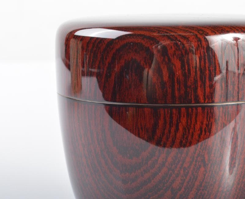 茶道具　前端雅峯作　内金溜　木目大棗　前大徳吉口桂堂極め箱　D　R4264