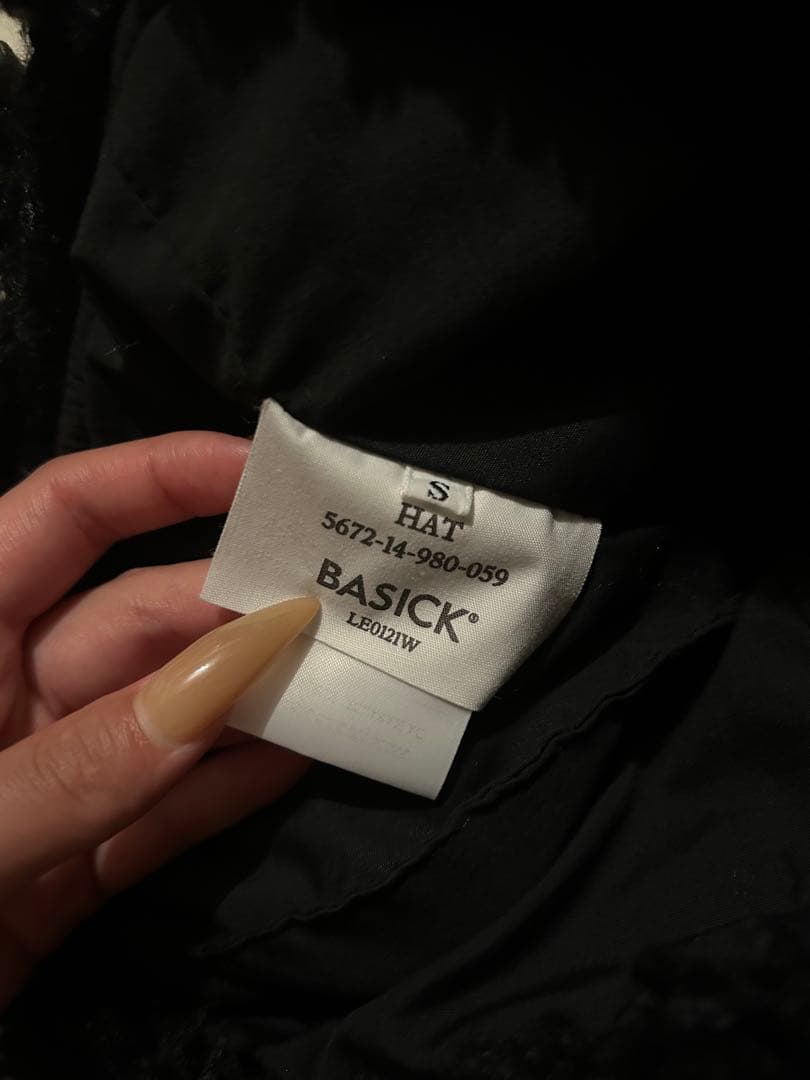 BASICK もこもこ黒ニット帽 Sサイズ