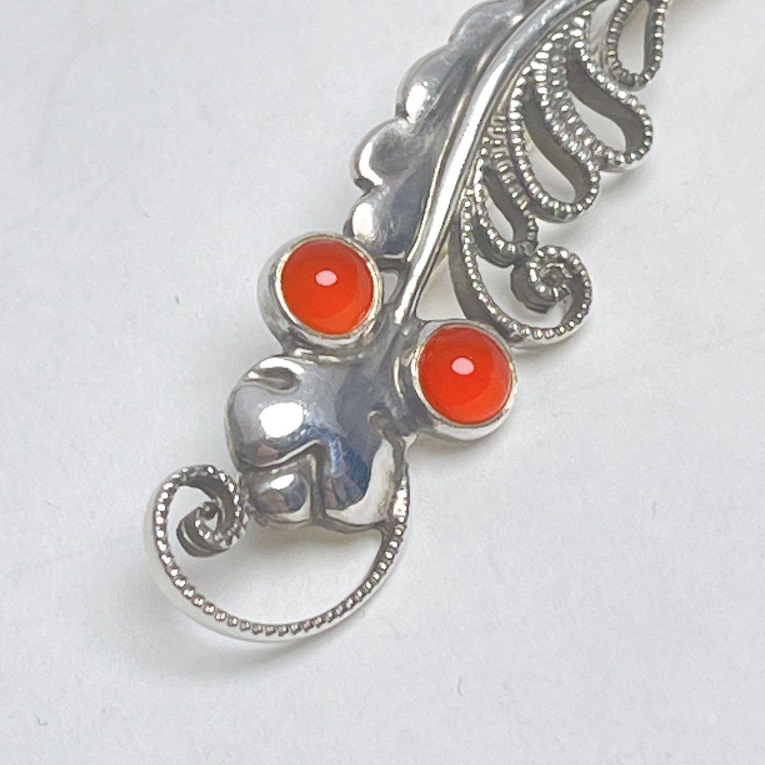 ジョージジェンセン　ボール　カーネリアン　ブローチ　184 925