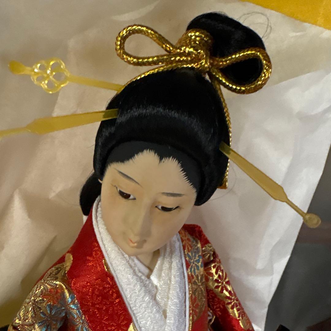 尾山人形 伝統的和服 黒赤