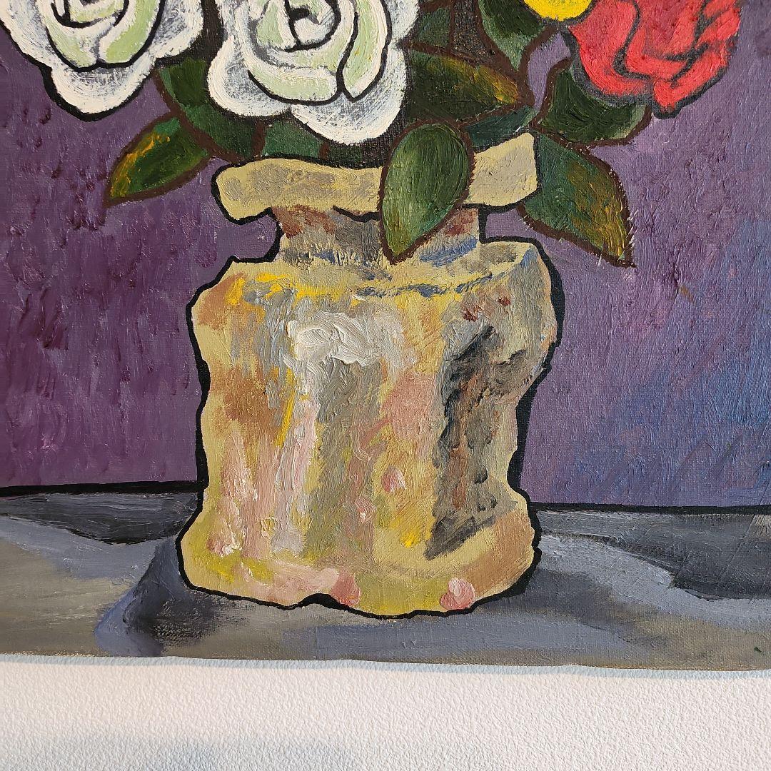 田渕眞兒　油絵　油彩　薔薇シリーズ　花　No.9