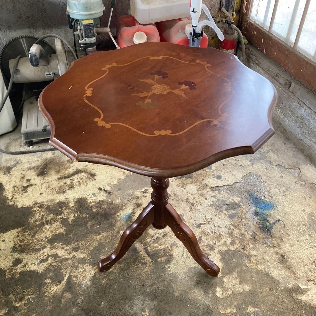 Y*u様 象嵌 コーヒーテーブル　丸テーブル　サイドテーブル 幅54cm A