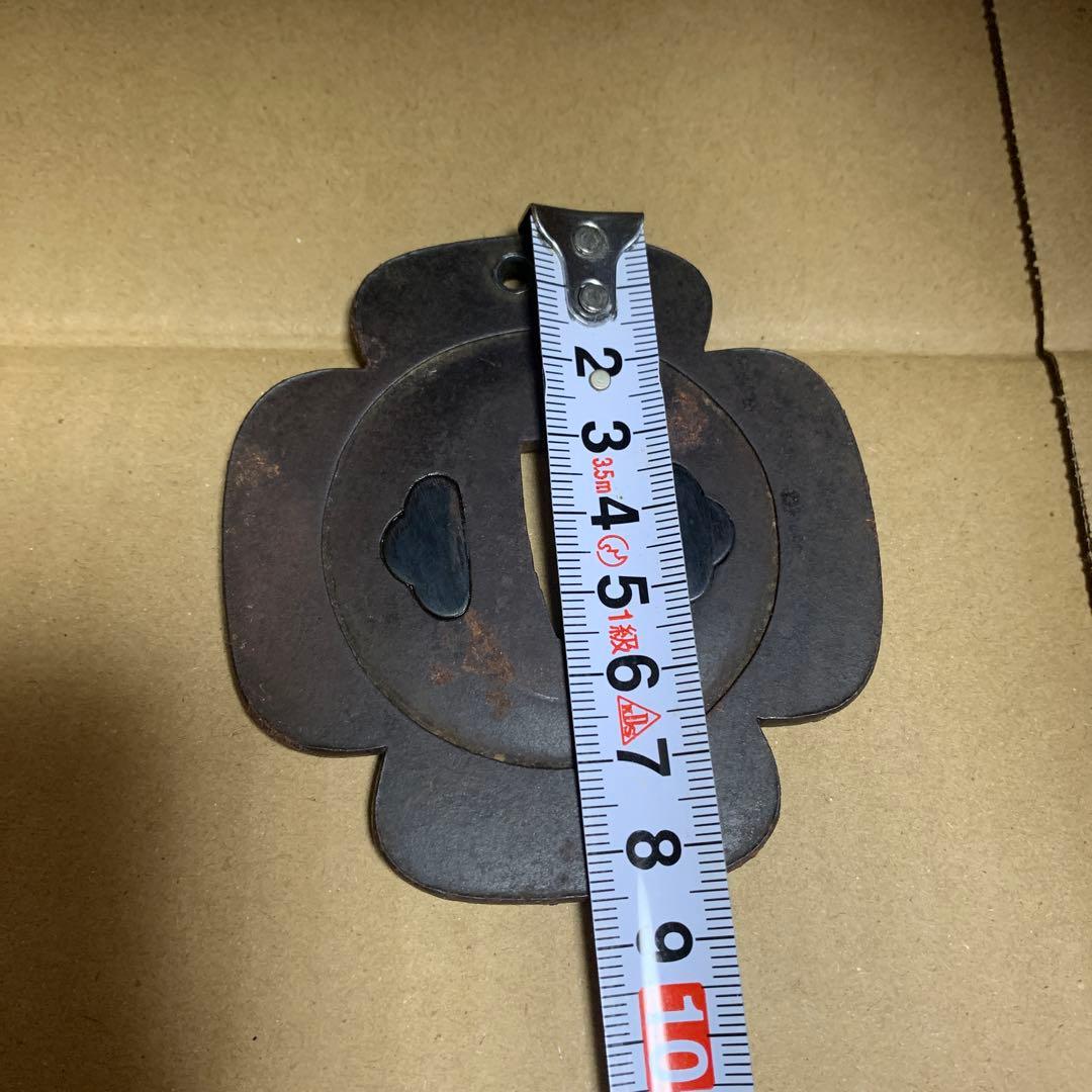 獅*丸様 鉄製 四葉型鍔　刀の鍔　鍔　日本刀　武具