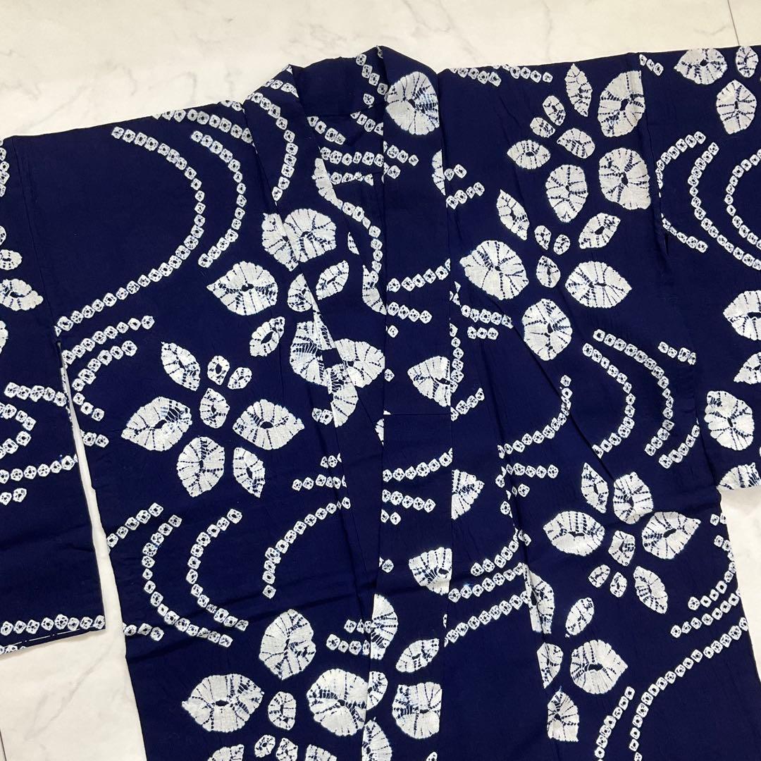 厳選◆夏物浴衣◆未使用同然◆有松鳴海絞り木綿◆総手絞り◆仕付け裄69丈161.5